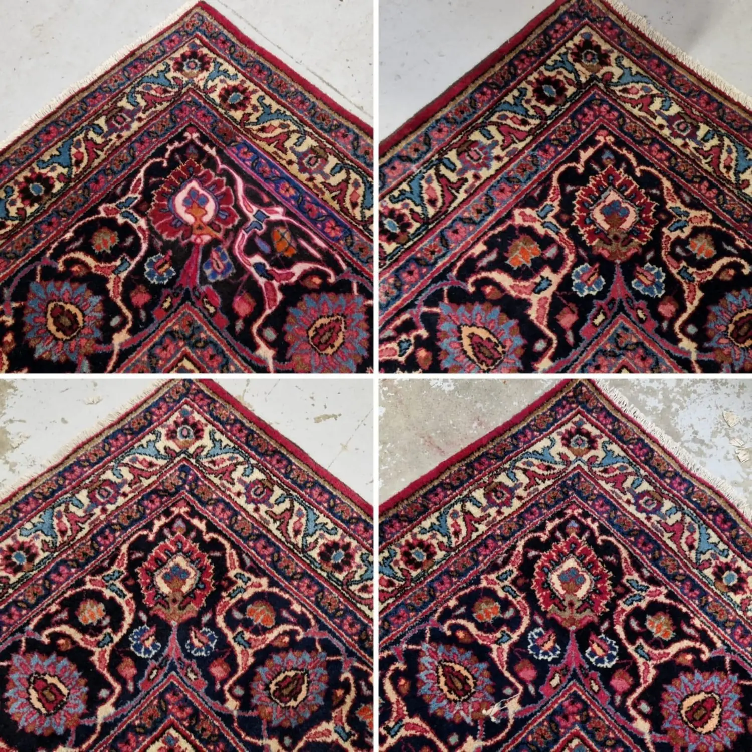 Tapis restauré : retramage et réfection des couleurs naturelles